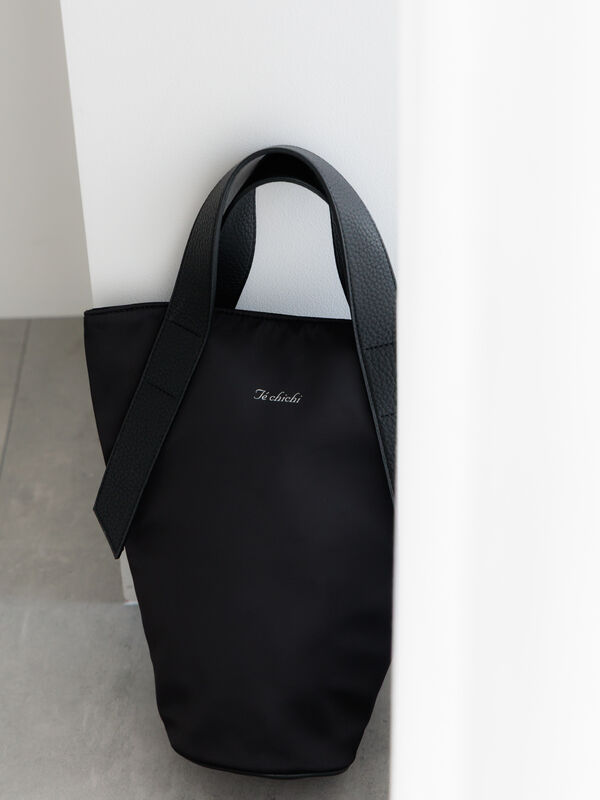 サテンバケットバッグ（チャコールグレー/ブラック/バッグ/バッグ