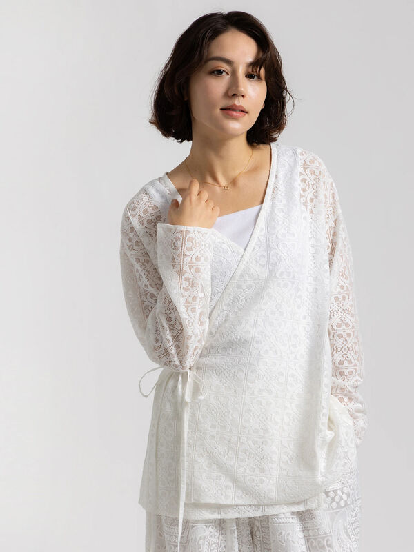 Atelier ChouChou】パネルレースカシュクールブラウス(セットアップ可