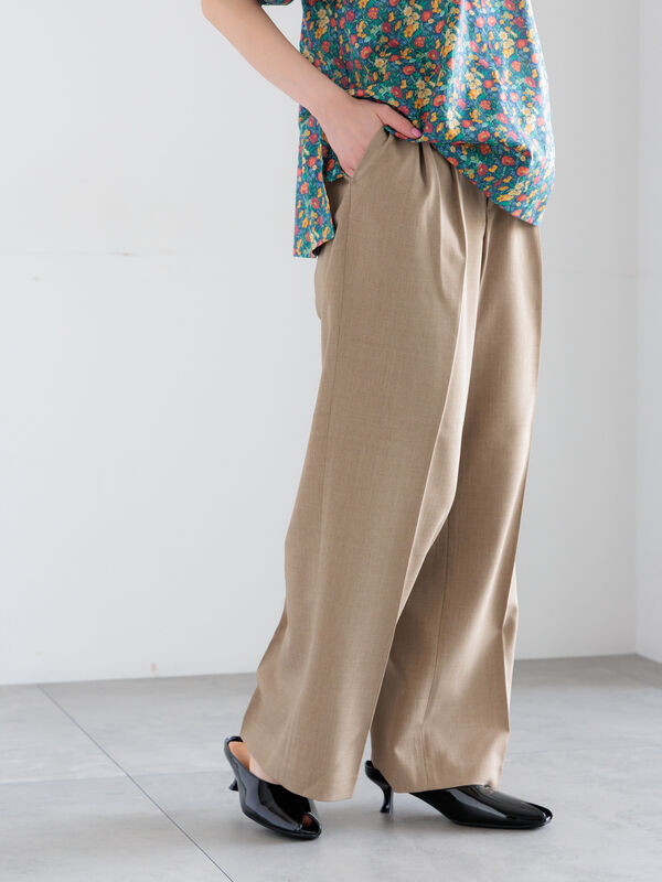 メランジツイルワイドパンツ《2026 spring catalog item》（ブラウン）｜Te chichi（テチチ）通販
