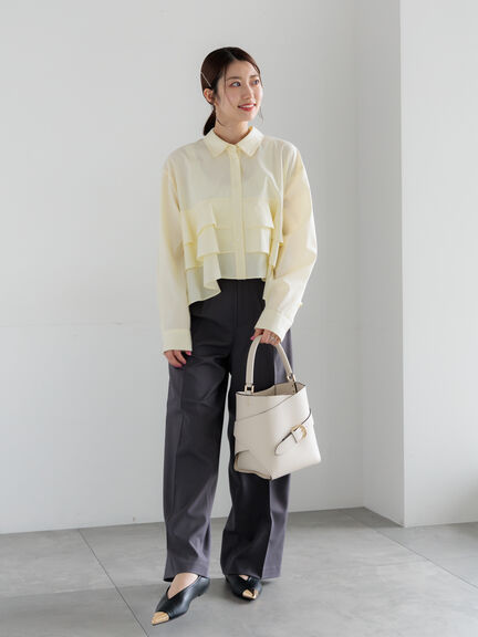 メランジツイルワイドパンツ《2026 spring catalog item》（グレー/ライトベージュ/ブラウン）｜Te chichi（テチチ）通販