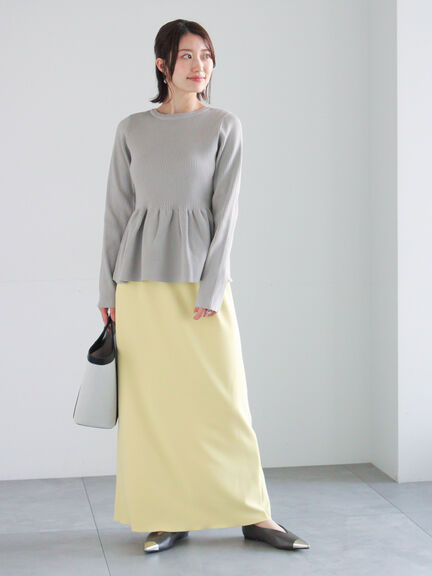 ストレッチジョーゼットナロースカート《2026 spring catalog item》（オフホワイト/チャコールグレー/イエロー）｜Te chichi（テチチ）通販