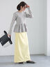 ストレッチジョーゼットナロースカート《2026 spring catalog item》（オフホワイト/チャコールグレー/イエロー）｜Te chichi（テチチ）通販