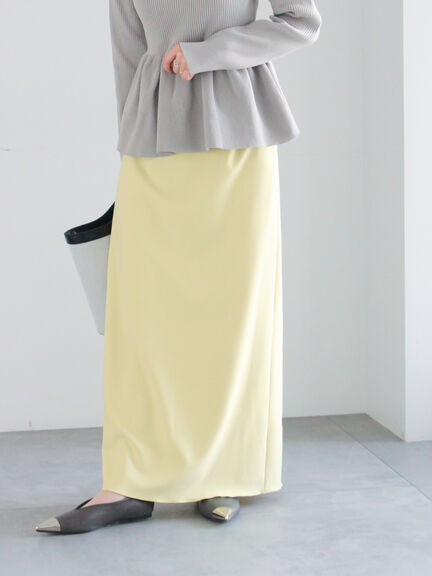 ストレッチジョーゼットナロースカート《2026 spring catalog item》（オフホワイト/チャコールグレー/イエロー）｜Te chichi（テチチ）通販