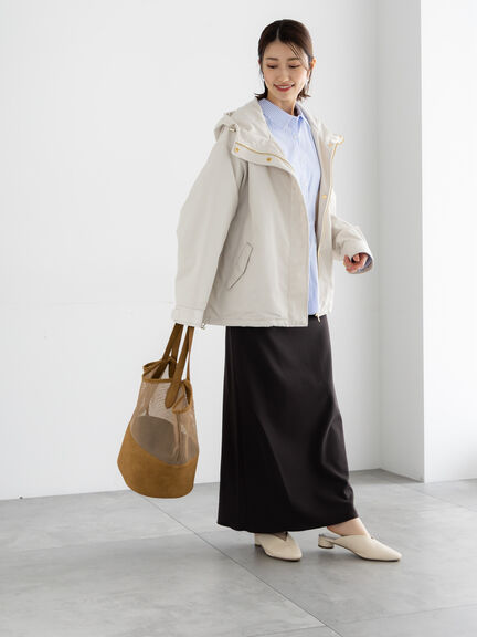 ストレッチジョーゼットナロースカート《2026 spring catalog item》（オフホワイト/チャコールグレー/イエロー）｜Te chichi（テチチ）通販