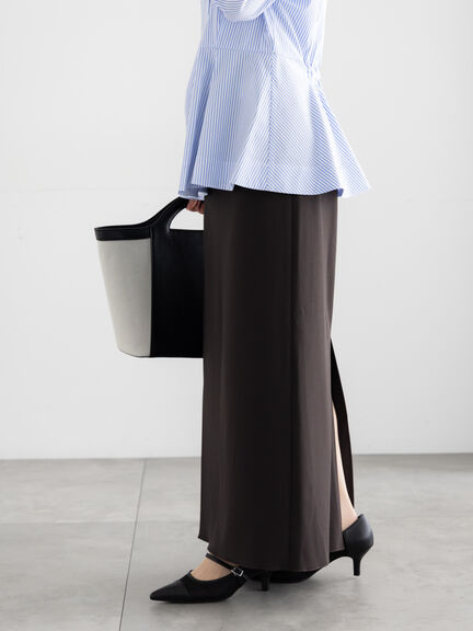 ストレッチジョーゼットナロースカート《2026 spring catalog item》（オフホワイト/チャコールグレー/イエロー）｜Te chichi（テチチ）通販