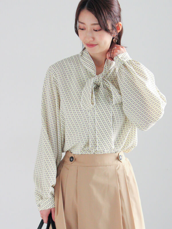 パターンアソートボウタイブラウス《2026 spring catalog item》（イエロー）｜Te chichi（テチチ）通販
