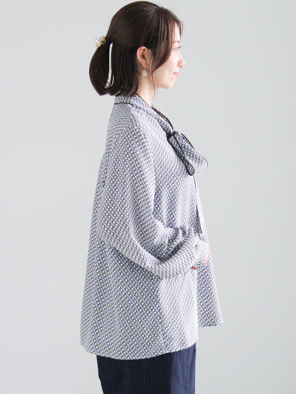 パターンアソートボウタイブラウス《2026 spring catalog item》（オフホワイト/イエロー/ブルー/ネイビー）｜Te chichi（テチチ）通販