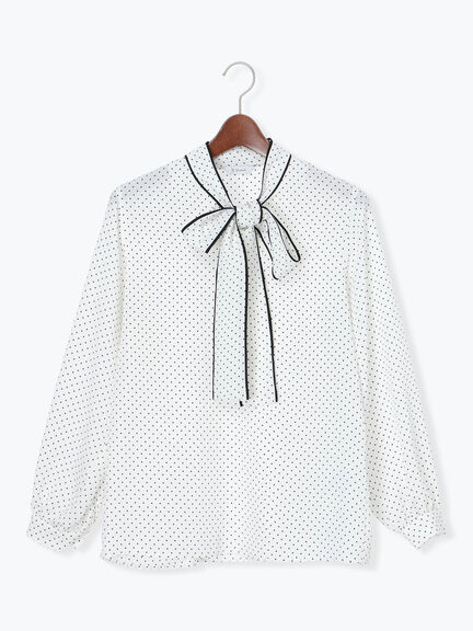 パターンアソートボウタイブラウス《2026 spring catalog item》（オフホワイト/イエロー/ブルー/ネイビー）｜Te chichi（テチチ）通販