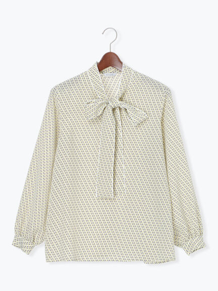 パターンアソートボウタイブラウス《2026 spring catalog item》（オフホワイト/イエロー/ブルー/ネイビー）｜Te chichi（テチチ）通販