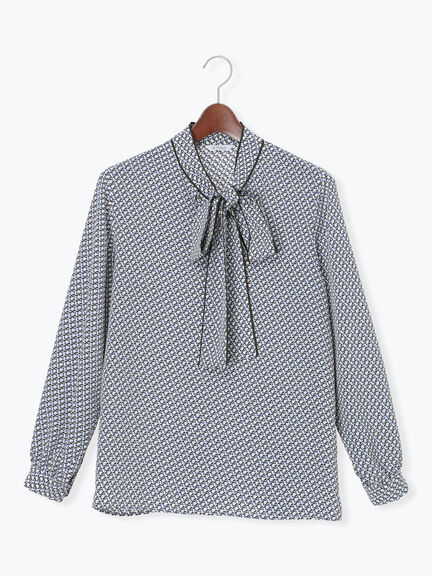 パターンアソートボウタイブラウス《2026 spring catalog item》（オフホワイト/イエロー/ブルー/ネイビー）｜Te chichi（テチチ）通販