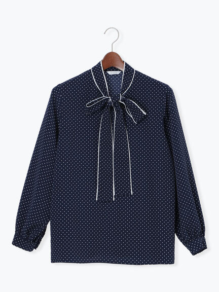 パターンアソートボウタイブラウス《2026 spring catalog item》（オフホワイト/イエロー/ブルー/ネイビー）｜Te chichi（テチチ）通販