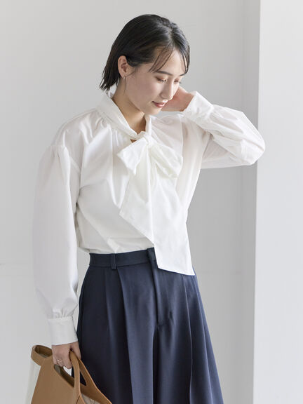 ビッグボウタイブラウス（オフホワイト/サックスブルー/ネイビー）｜Te chichi（テチチ）通販