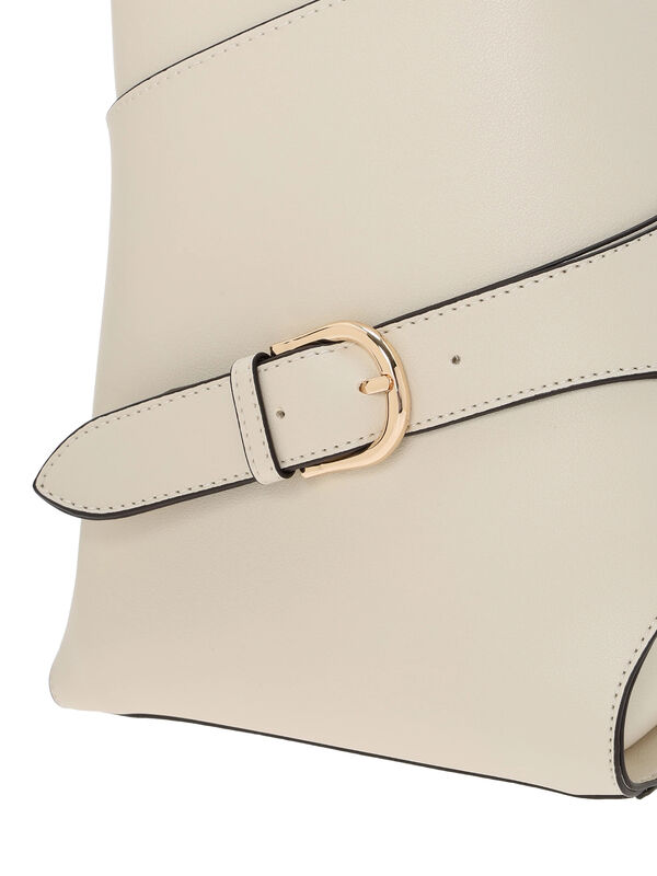 バックルデザインワンハンドルバッグ（オフホワイト/キャメル/バッグ