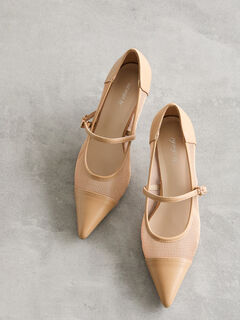 ポインテッドチュールパンプス（ブラック/ベージュ/ブラウン/シューズ