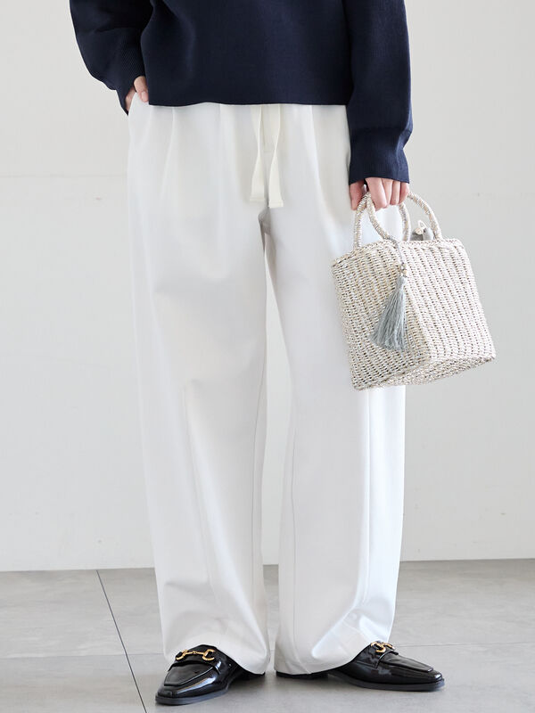 ポンチハイウエストカーブパンツ《2026 spring catalog item》（オフホワイト）｜Te chichi（テチチ）通販