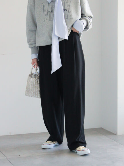 ポンチハイウエストカーブパンツ《2026 spring catalog item》（オフホワイト/ブラック/ピンク）｜Te chichi（テチチ）通販