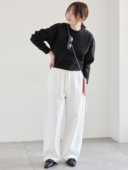 ポンチハイウエストカーブパンツ《2026 spring catalog item》（オフホワイト/ブラック/ピンク）｜Te chichi（テチチ）通販