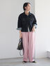 ポンチハイウエストカーブパンツ《2026 spring catalog item》（オフホワイト/ブラック/ピンク）｜Te chichi（テチチ）通販