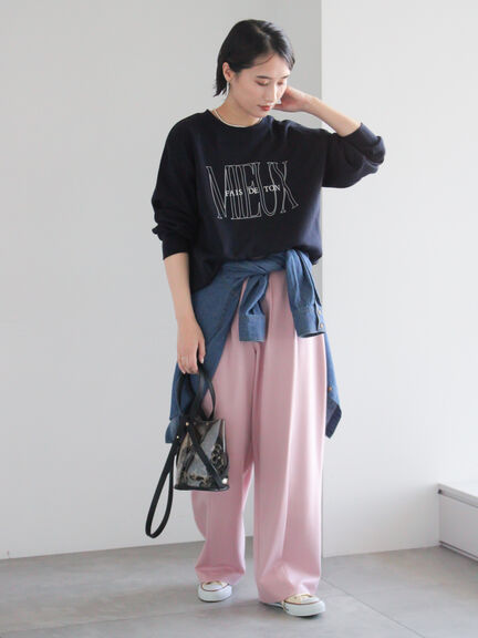 ポンチハイウエストカーブパンツ《2026 spring catalog item》（オフホワイト/ブラック/ピンク）｜Te chichi（テチチ）通販