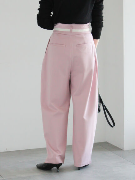 ポンチハイウエストカーブパンツ《2026 spring catalog item》（オフホワイト/ブラック/ピンク）｜Te chichi（テチチ）通販