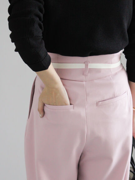 ポンチハイウエストカーブパンツ《2026 spring catalog item》（オフホワイト/ブラック/ピンク）｜Te chichi（テチチ）通販