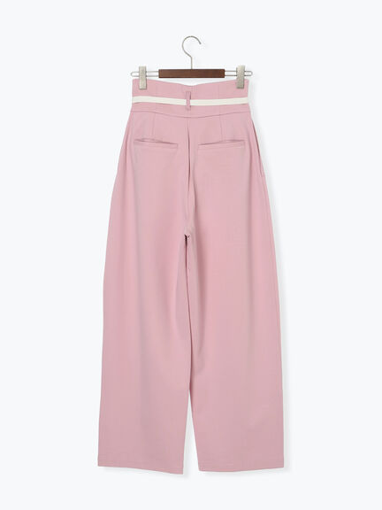 ポンチハイウエストカーブパンツ《2026 spring catalog item》（オフホワイト/ブラック/ピンク）｜Te chichi（テチチ）通販