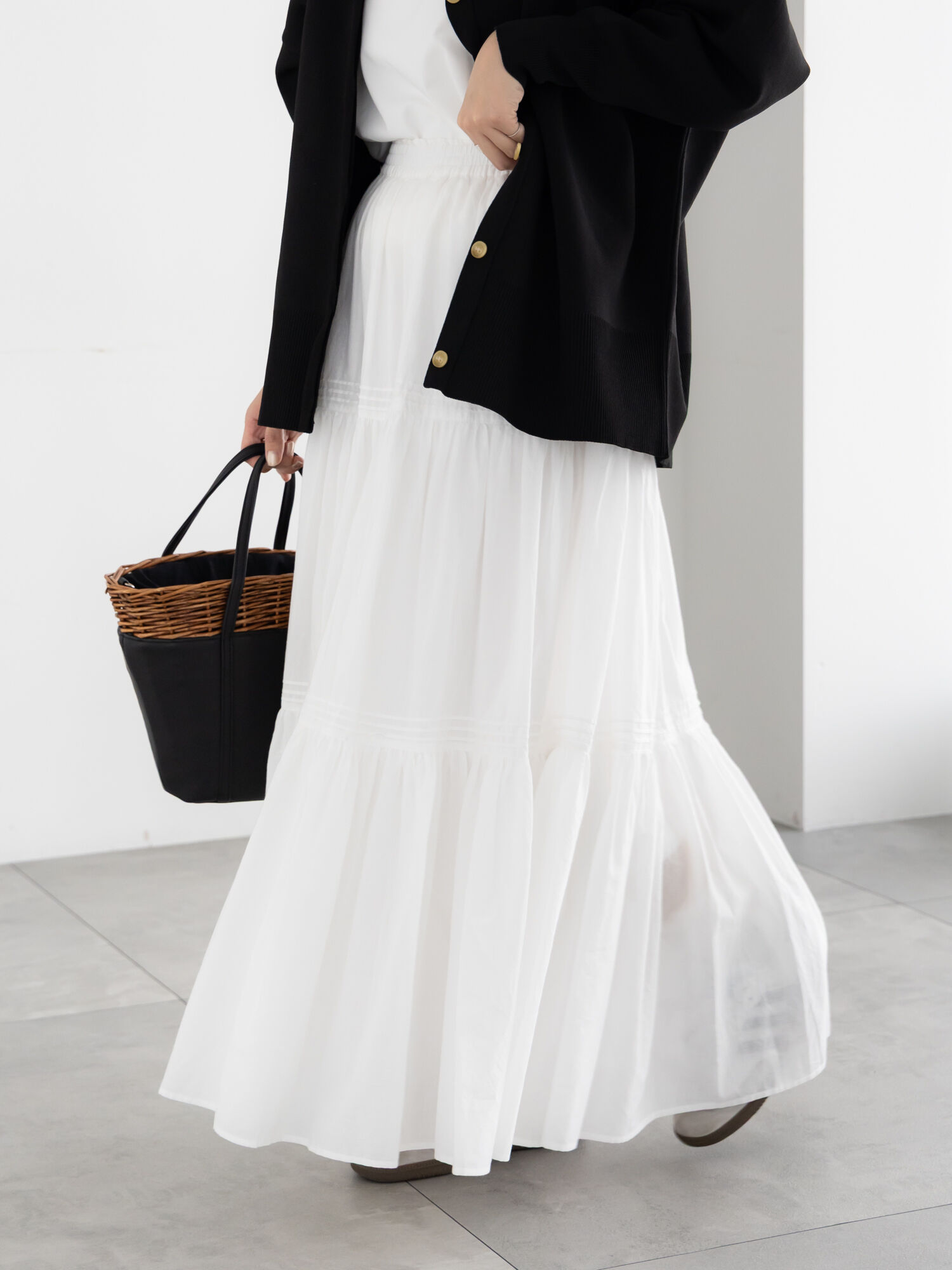 コットンボイルティアードスカート《2026 spring catalog item》（オフ