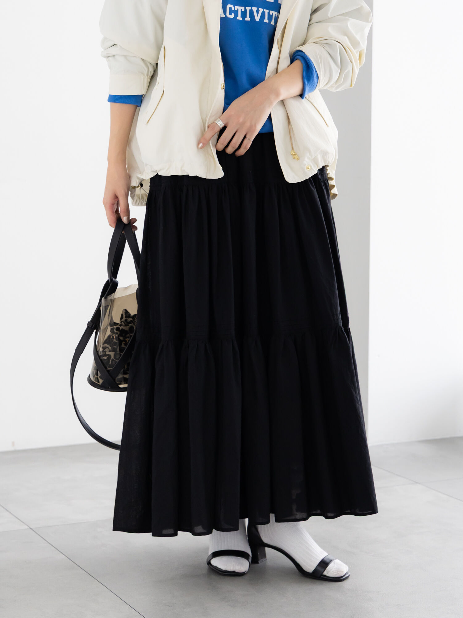 コットンボイルティアードスカート《2026 spring catalog item》（オフ
