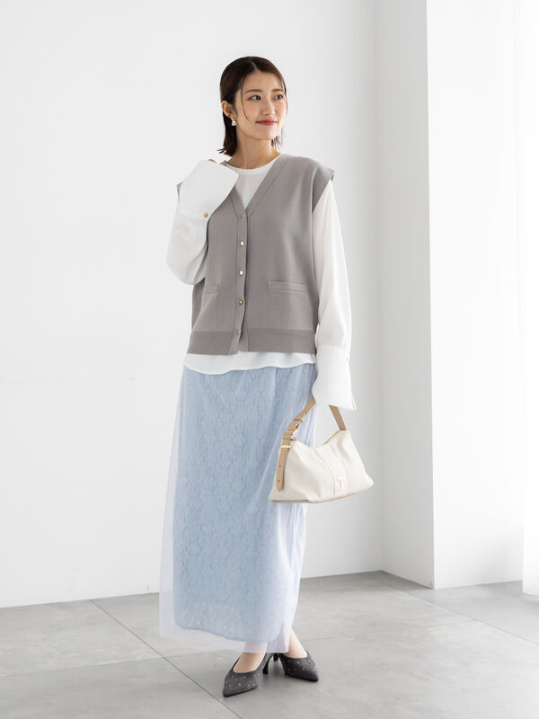 セール】 総針ポケット付きVネックベスト《2026 spring catalog item
