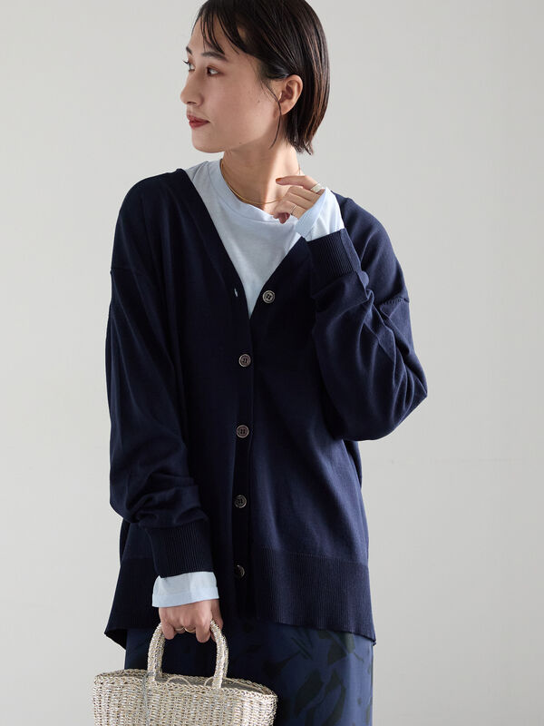 【2026年3月InRed掲載波瑠さん着用】2WAYカシュクールVネックカーディガン（ネイビー）｜Te chichi（テチチ）通販