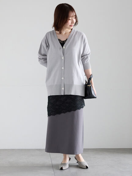 【2026年3月InRed掲載波瑠さん着用】2WAYカシュクールVネックカーディガン（シルバー/ベージュ/グリーン/ネイビー）｜Te chichi（テチチ）通販