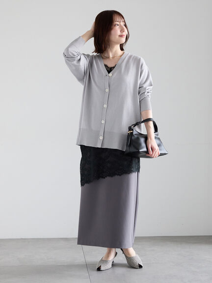 【2026年3月InRed掲載波瑠さん着用】2WAYカシュクールVネックカーディガン（シルバー/ベージュ/グリーン/ネイビー）｜Te chichi（テチチ）通販