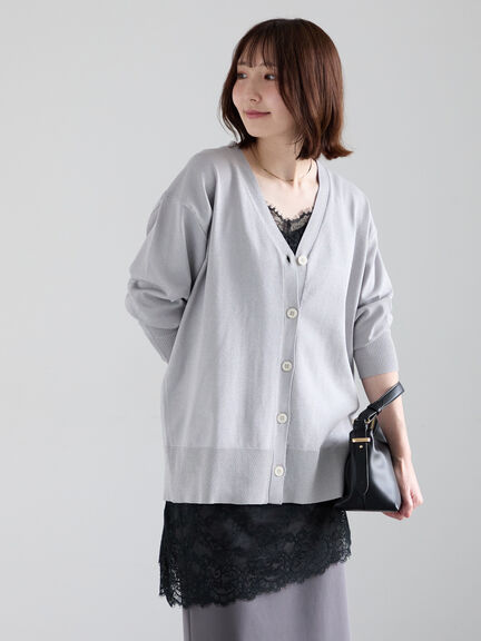 【2026年3月InRed掲載波瑠さん着用】2WAYカシュクールVネックカーディガン（シルバー/ベージュ/グリーン/ネイビー）｜Te chichi（テチチ）通販