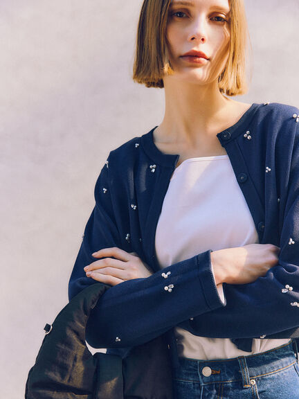 パールビジューニットライトジャケット《2026 spring catalog item