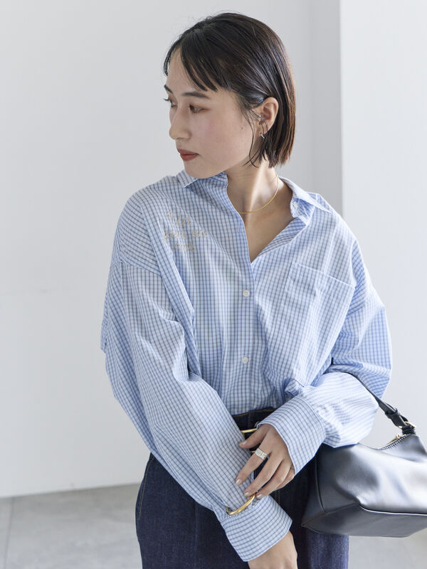 ポイント刺繍シャツ《2026 spring catalog item》（チェック）｜Te chichi（テチチ）通販
