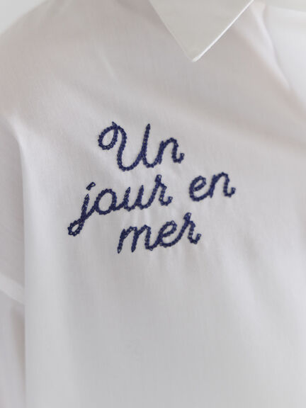 ポイント刺繍シャツ《2026 spring catalog item》（オフホワイト/ストライプ/チェック）｜Te chichi（テチチ）通販