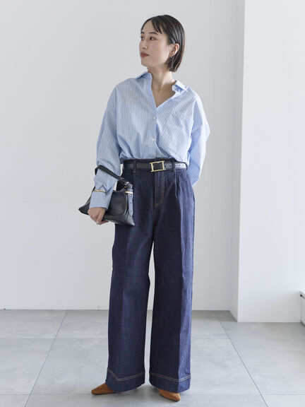 ポイント刺繍シャツ《2026 spring catalog item》（オフホワイト/ストライプ/チェック）｜Te chichi（テチチ）通販