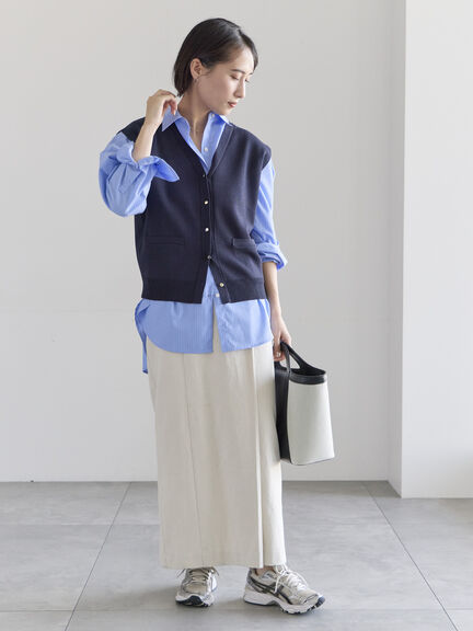 ポイント刺繍シャツ《2026 spring catalog item》（オフホワイト/ストライプ/チェック）｜Te chichi（テチチ）通販