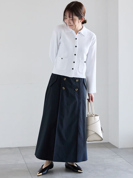 総針衿付きジャケットカーディガン《2026 spring catalog item》（オフホワイト/ピンク/ネイビー）｜Te chichi（テチチ）通販