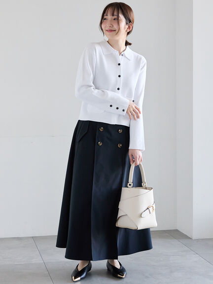 総針衿付きジャケットカーディガン《2026 spring catalog item》（オフホワイト/ピンク/ネイビー）｜Te chichi（テチチ）通販