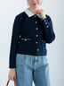 総針衿付きジャケットカーディガン《2026 spring catalog item》（オフホワイト/ピンク/ネイビー）｜Te chichi（テチチ）通販