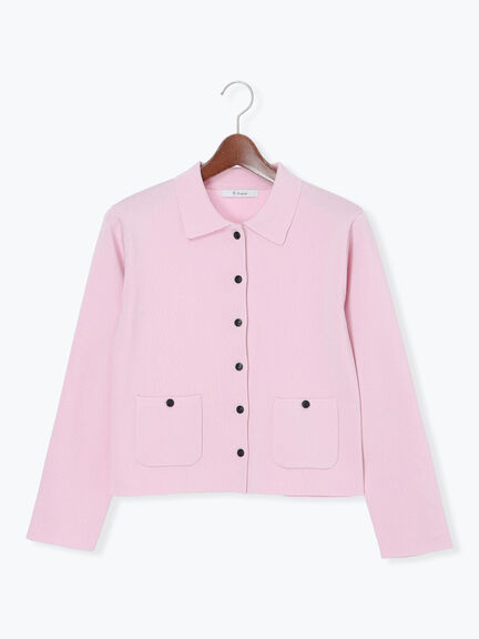 総針衿付きジャケットカーディガン《2026 spring catalog item》（オフホワイト/ピンク/ネイビー）｜Te chichi（テチチ）通販