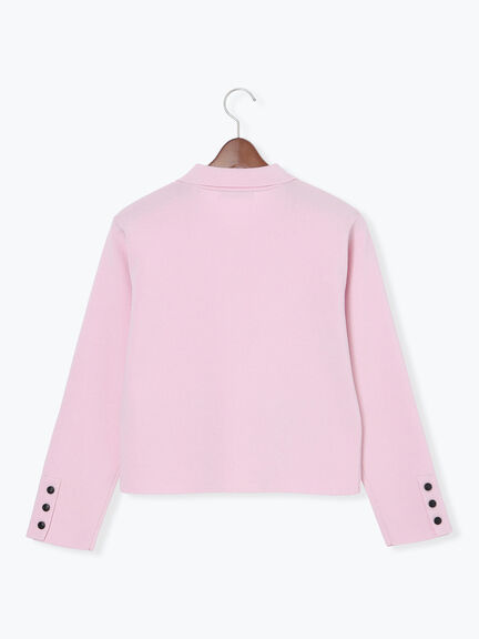 総針衿付きジャケットカーディガン《2026 spring catalog item》（オフホワイト/ピンク/ネイビー）｜Te chichi（テチチ）通販