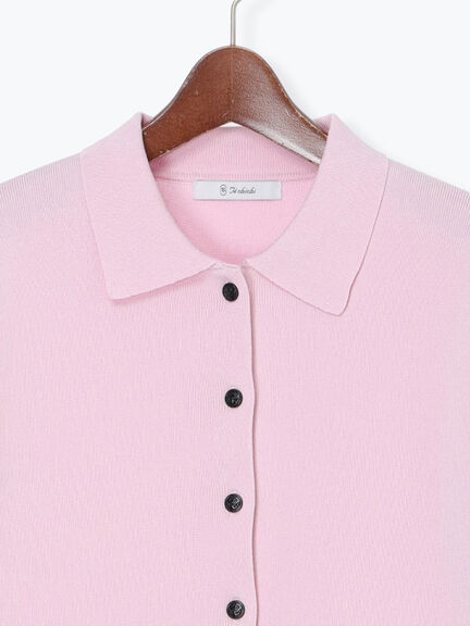 総針衿付きジャケットカーディガン《2026 spring catalog item》（オフホワイト/ピンク/ネイビー）｜Te chichi（テチチ）通販