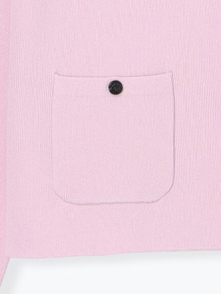 総針衿付きジャケットカーディガン《2026 spring catalog item》（オフホワイト/ピンク/ネイビー）｜Te chichi（テチチ）通販