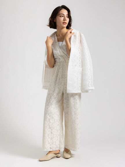 【Atelier ChouChou】オーガンジーレースダブルジャケット（オフホワイト）｜Te chichi（テチチ）通販