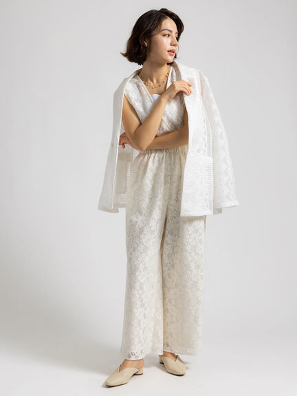 【Atelier ChouChou】オーガンジーレースダブルジャケット（オフホワイト）｜Te chichi（テチチ）通販