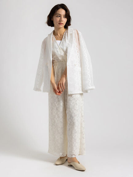 【Atelier ChouChou】オーガンジーレースダブルジャケット（オフホワイト）｜Te chichi（テチチ）通販