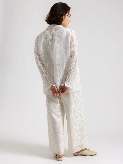 【Atelier ChouChou】オーガンジーレースダブルジャケット（オフホワイト）｜Te chichi（テチチ）通販