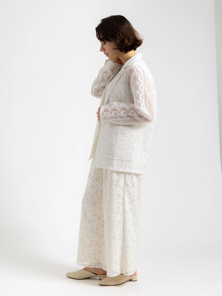 【Atelier ChouChou】オーガンジーレースダブルジャケット（オフホワイト）｜Te chichi（テチチ）通販